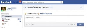 Facebook Completed Profile 100 percent