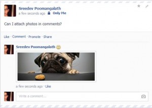 Attach photos in Facebook Comments