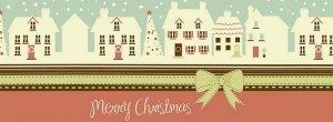 Merry Christmas Houses - Facebook Cover Photo