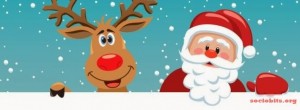 Santa Clause And Rudolph - Facebook Cover Photo